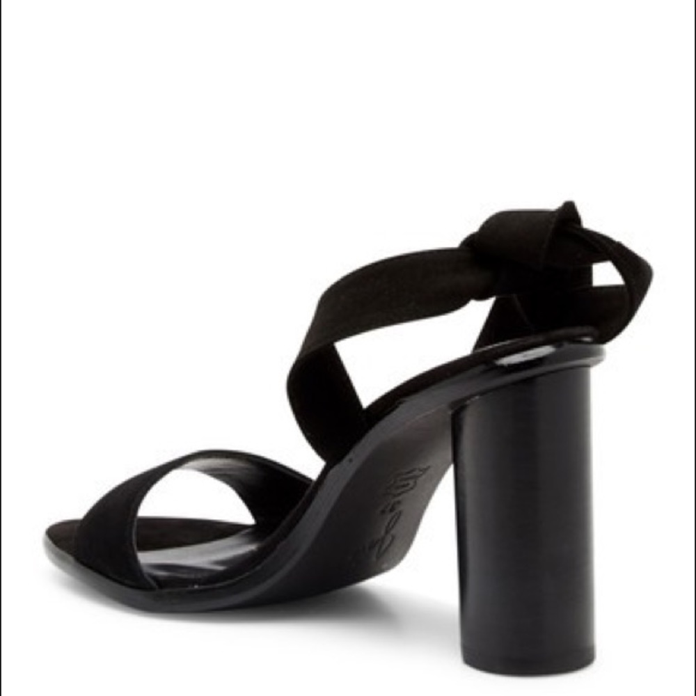 Joie Oki Ankle Tie Suede Sandal Black Block Heeled NWOT - Picture 6 of 12